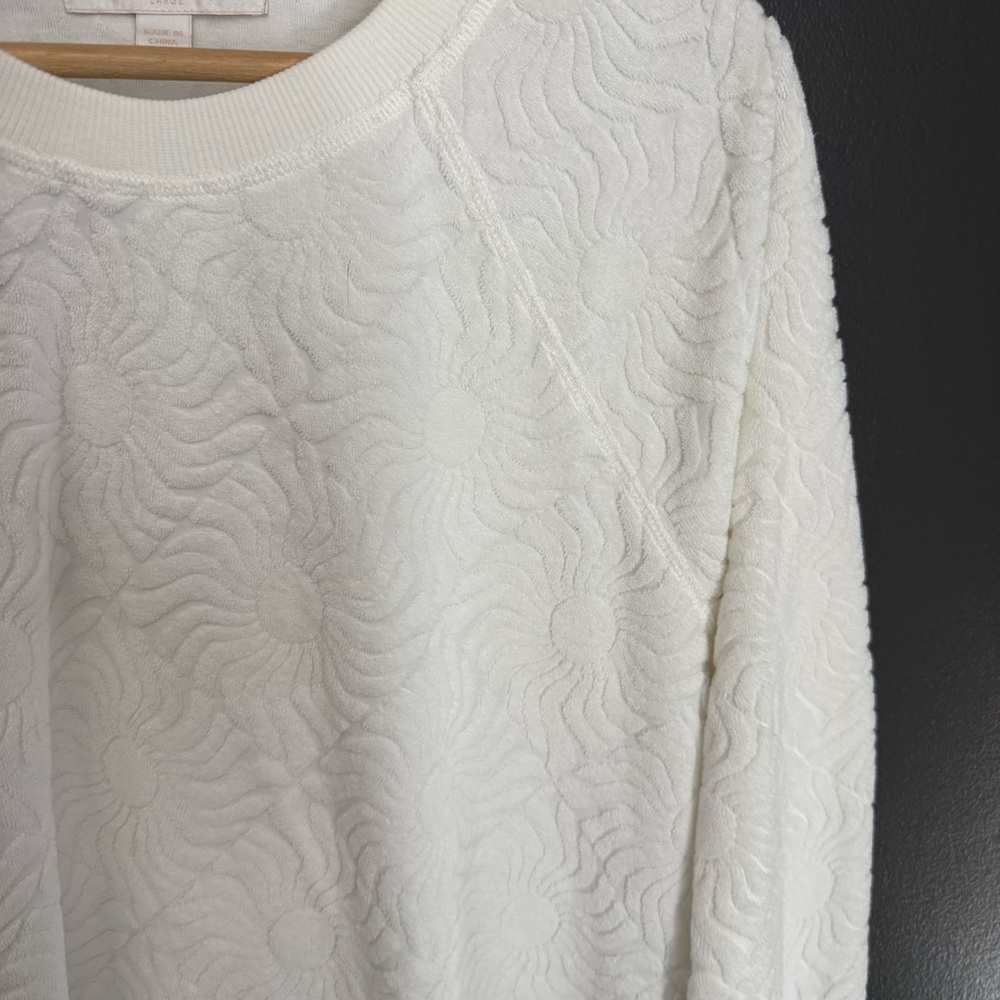 Spiritual Gangster Women Terry White Waves Crew Neck Sweatshirt Size Large - Picture 3 of 6